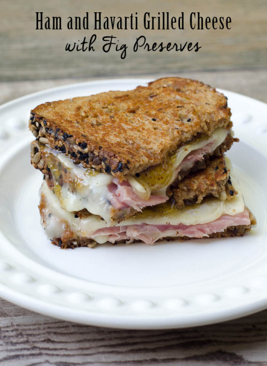 Ham and Havarti Grilled Cheese with Fig Preserves From Valerie's Kitchen
