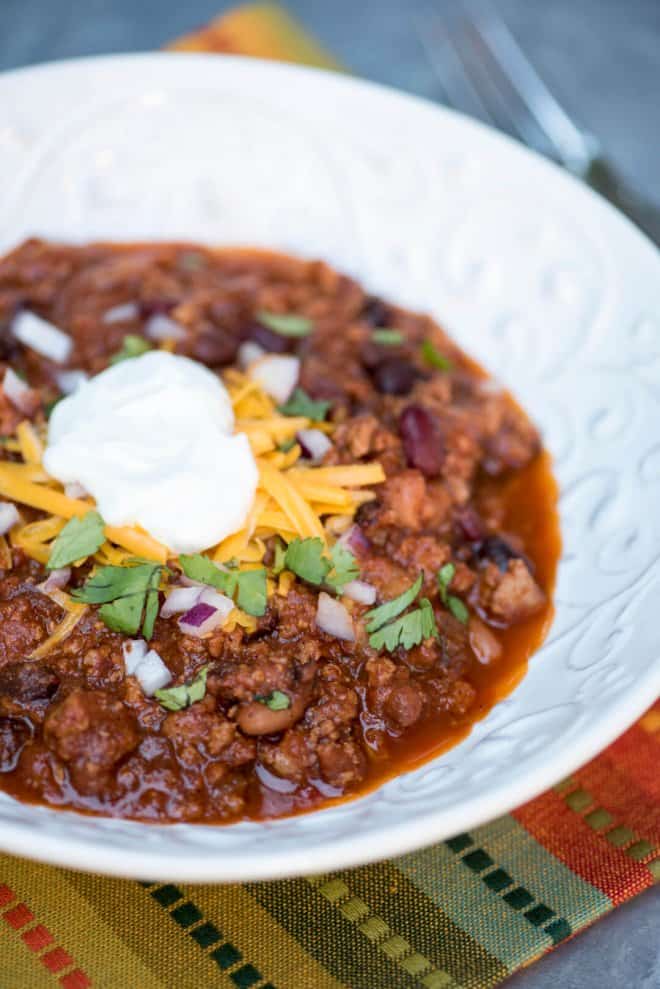 10 Healthy Dinner Recipes on a Budget - Three Bean Turkey Chili