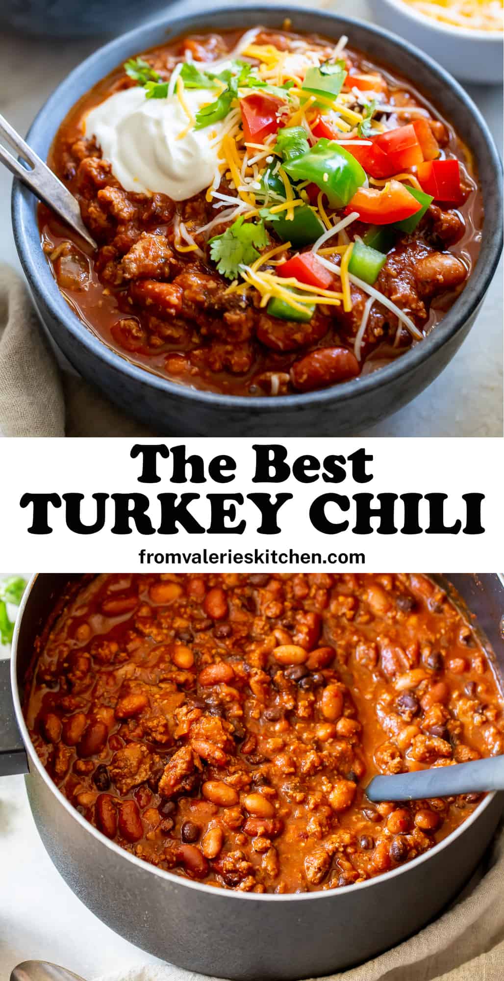 Turkey Chili (Three Bean Turkey Chili Recipe) | Valerie's Kitchen