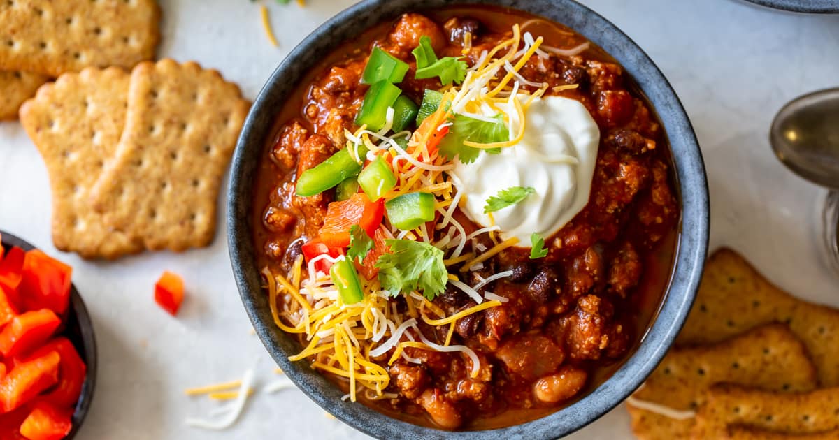 Turkey Chili (Three Bean Turkey Chili Recipe) Valerie's Kitchen
