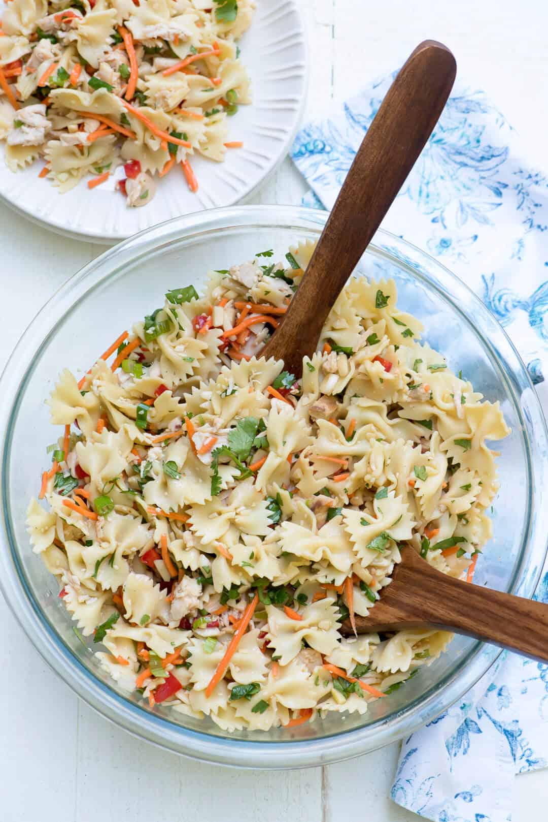 Asian Pasta Salad in a serving bowl.