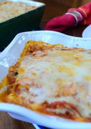 Two dishes of lasagna.