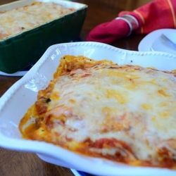 Two dishes of lasagna.