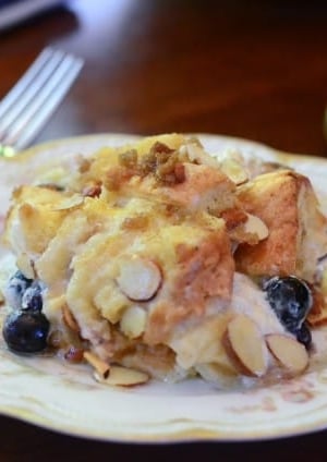 A plate of french toast bake.