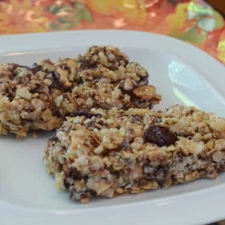 A plate of granola bars.