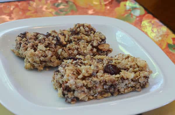 A plate of granola bars.