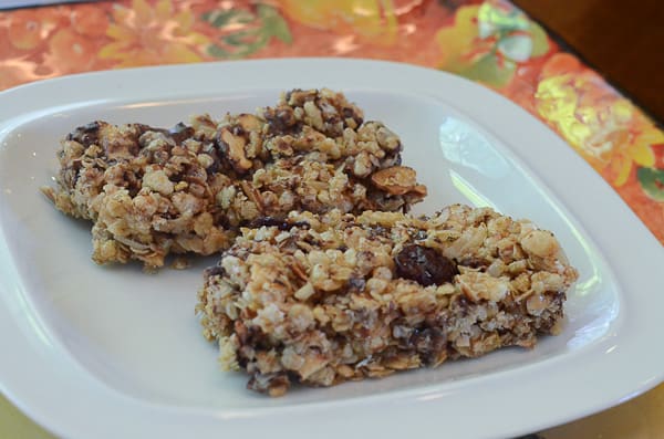 A plate of granola bars.