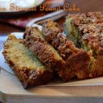 Sliced pound cake on a cutting board.