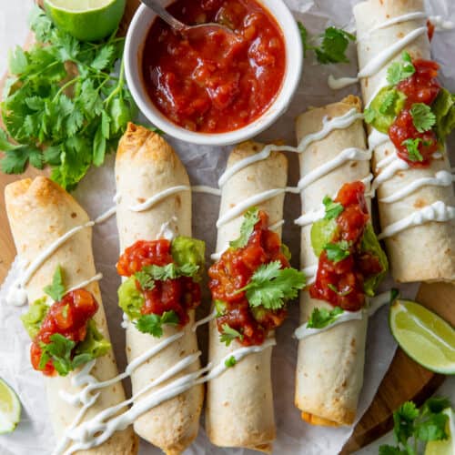 Baked Chicken Taquitos (MakeAhead + Freezer Tips!) Valerie's Kitchen