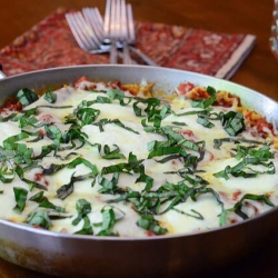 An easy lasagna in a skillet.
