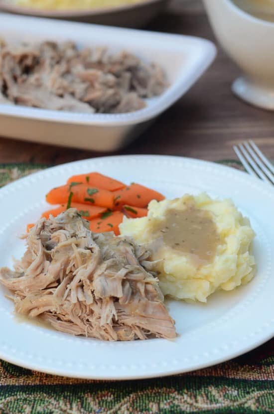 Crock-Pot Pork Sirloin Tip Roast with Creamy Mushroom Gravy