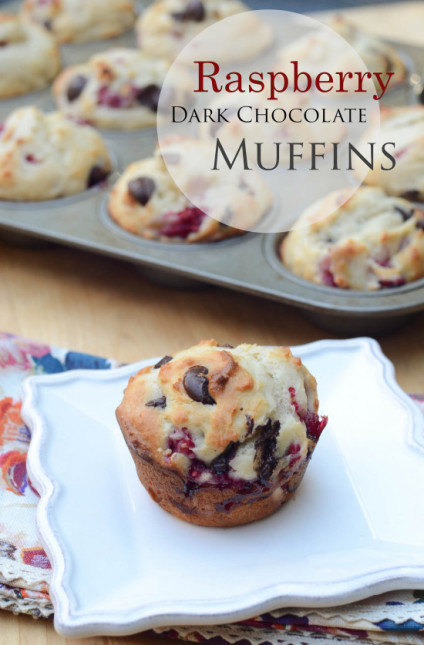 Raspberry Dark Chocolate Muffins