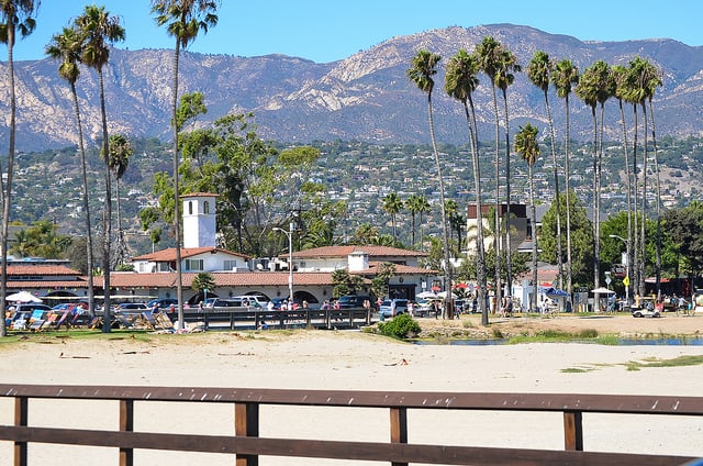 View of downtown Santa Barbara from the wharf