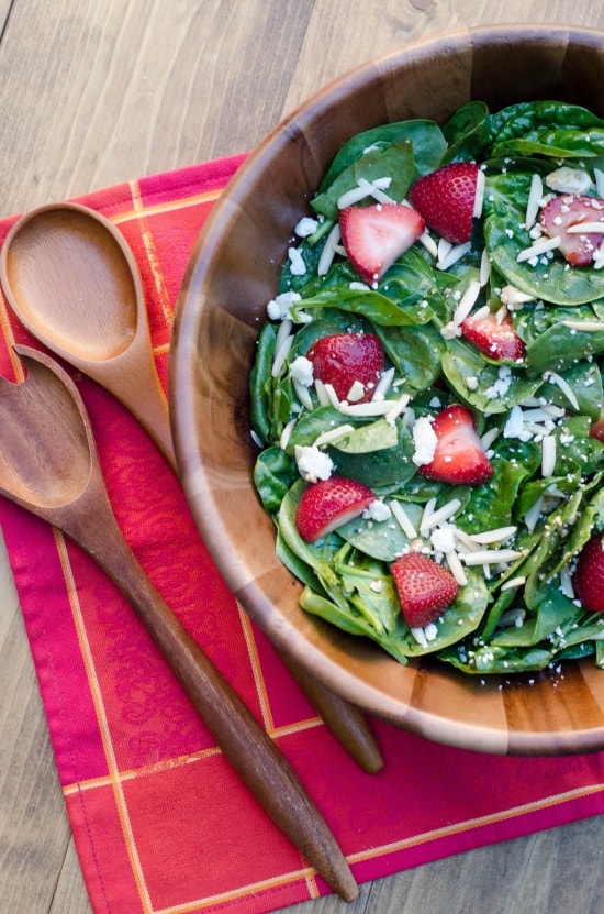 Strawberry Spinach Salad with Honey Balsamic Vinaigrette Valerie's