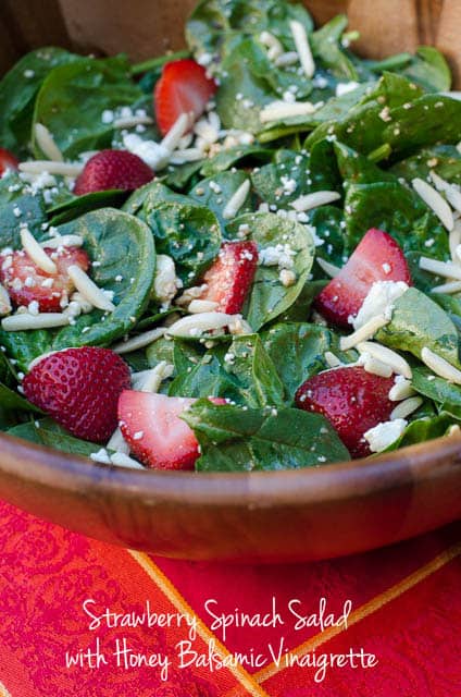 Strawberry Spinach Salad with Honey Balsamic Vinaigrette