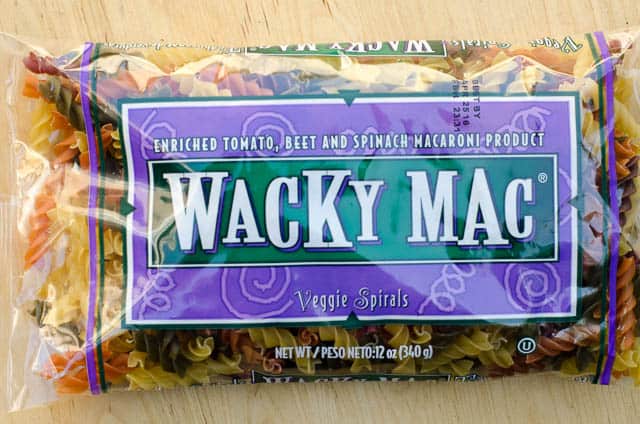 A bag of Wacky Mac.