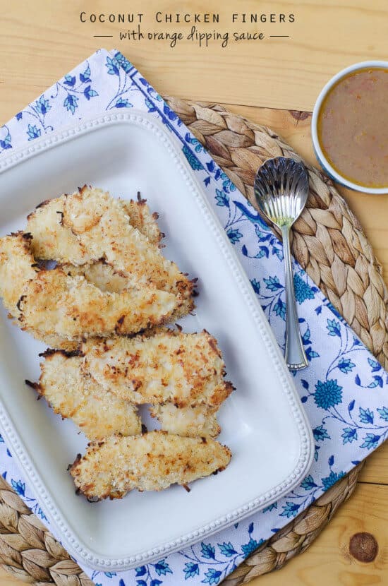 Coconut Chicken Fingers with Orange Dipping Sauce