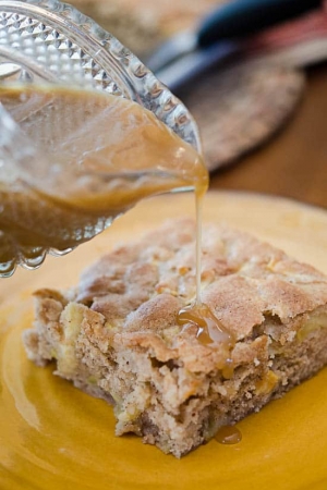 Apple Cake with Butterscotch Sauce | From Valerie's Kitchen