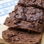 Slices of chocolate zucchini bread.