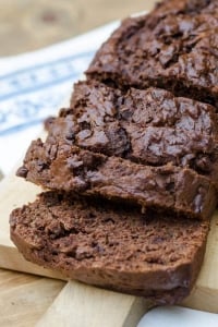 Slices of chocolate zucchini bread.