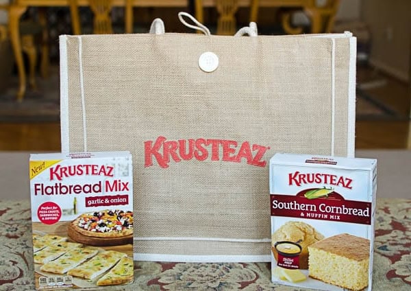 Two boxes of Krusteaz Cornbread Mix.