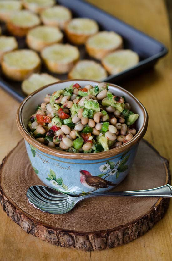 The white bean mixture in a small bowl.