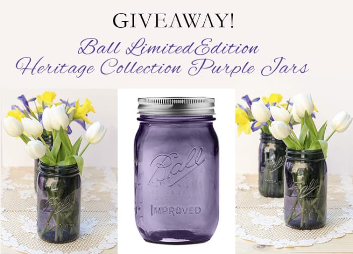 Ball Canning Heritage Collection Purple Jars #GIVEAWAY - Enter to win a case of each the pint and quart size.