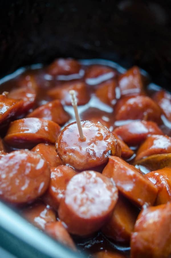 Crock Pot Glazed Sausages - The Country Cook