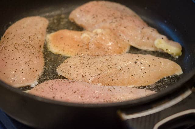 Sauteing chicken breasts