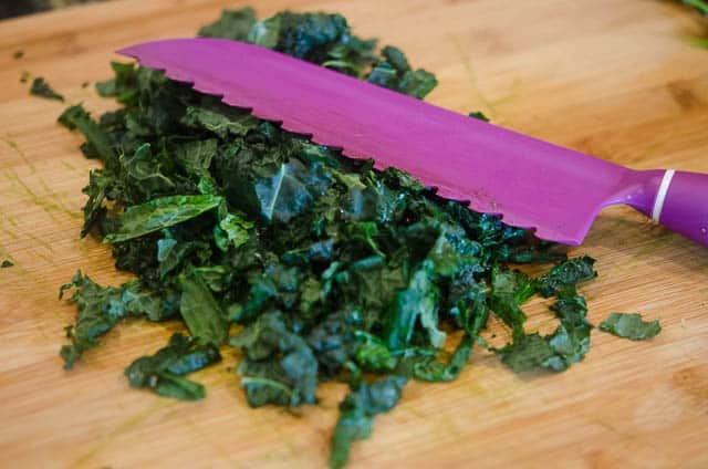 Chopped kale for salad