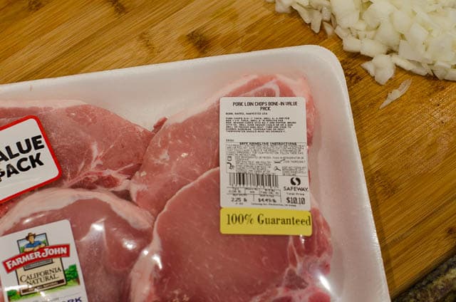 llena de lomo de cerdo chuletas.