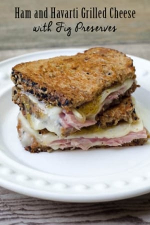 Ham and Havarti Grilled Cheese with Fig Preserves