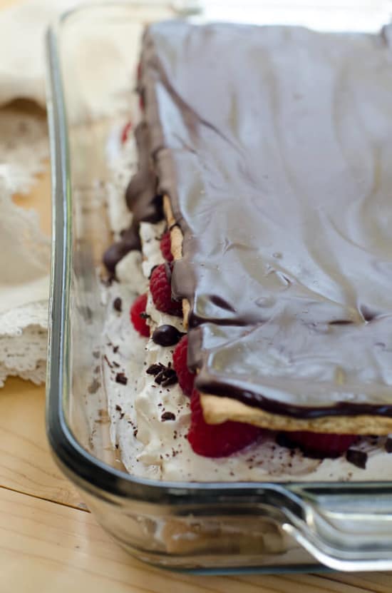 Dark Chocolate Raspberry Icebox Cake