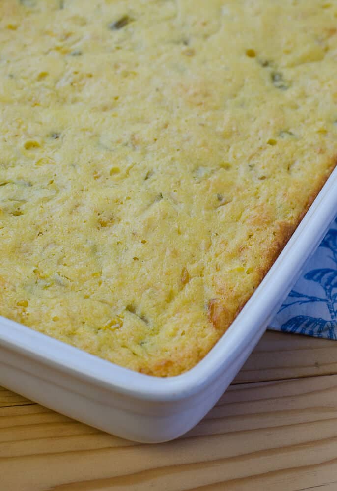 Simple ingredients dress up packaged corn muffin mix to create this super moist and flavorful Jiffy Mexican Style Cornbread with a cake-like texture.