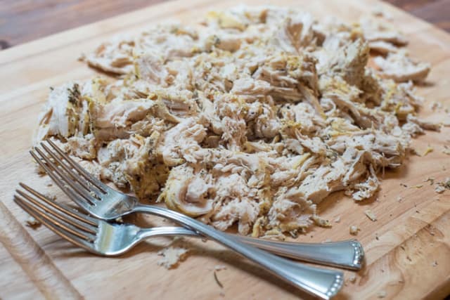 Crockpot Cheesesteak Pulled Chicken