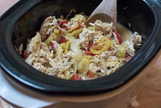 Crock-Pot Chicken Philly Cheesesteak Sandwiches