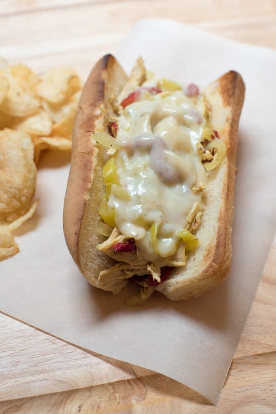 Crock-Pot Chicken Philly Cheesesteak Sandwiches