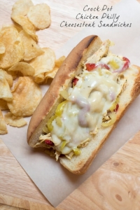 Crock-Pot Chicken Philly Cheesesteak Sandwiches