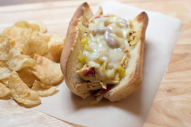 Crock-Pot Chicken Philly Cheesesteak Sandwiches