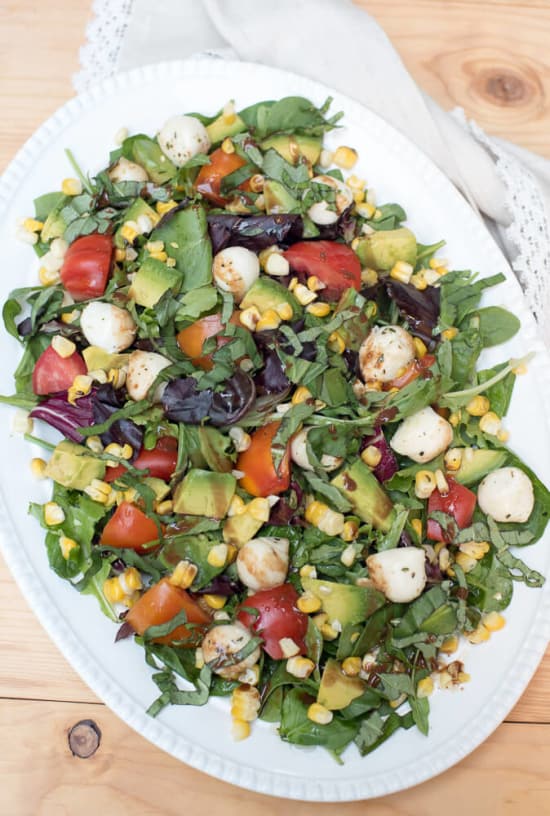 15 Fresh Summer Salad Recipes | Caprese Salad with Grilled Corn and Avocado