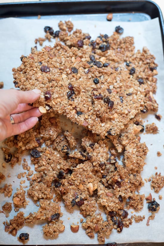 With a special baking method and some helpful tips you can make your own Snacking Granola Clusters at home! Wonderful alone or served with fruit and yogurt.