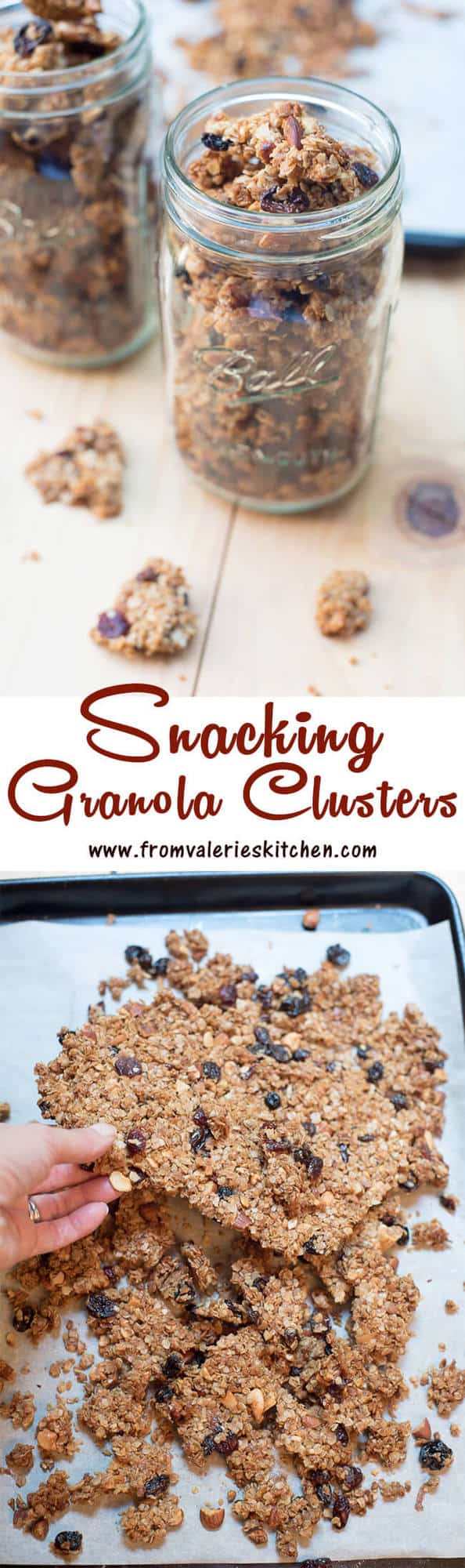 With a special baking method and some helpful tips you can make your own Snacking Granola Clusters at home! Wonderful alone or served with fruit and yogurt.