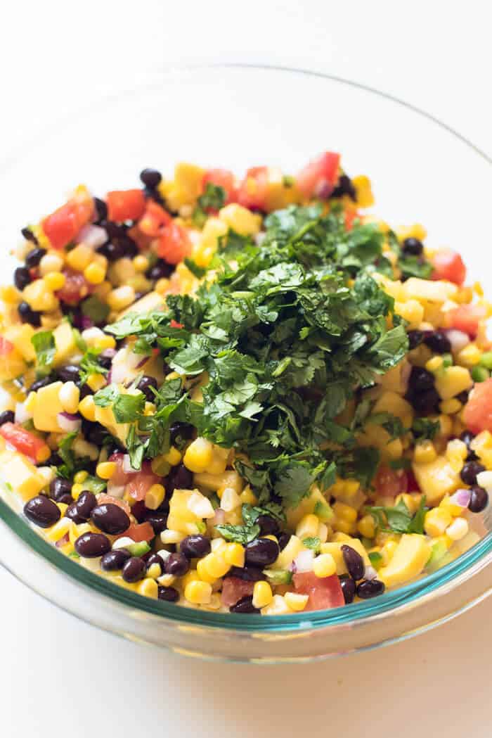 Mango Corn Salsa with Black Beans - Ingredients