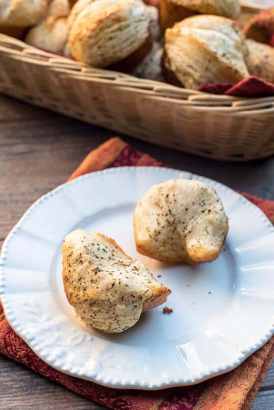 Easy Garlic Herb Parmesan Pull-Apart Biscuits | From Valerie's Kitchen