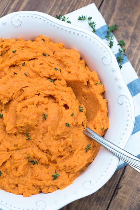 Maple Brown Butter Mashed Sweet Potatoes | From Valerie's Kitchen