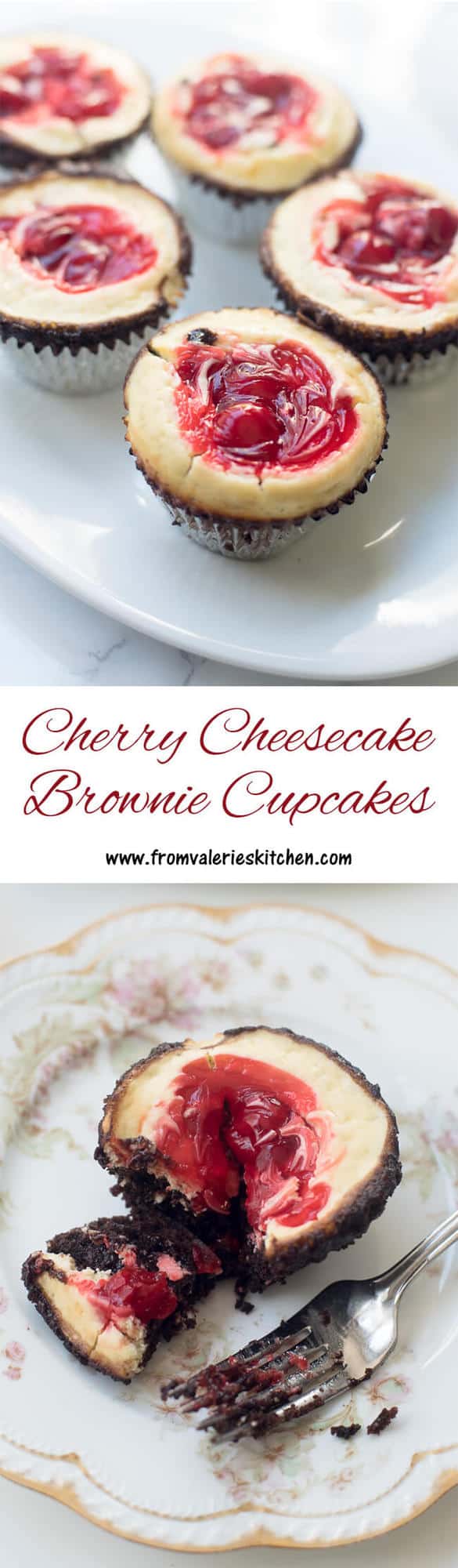 Cherry Cheesecake Brownie Cupcakes Valerie's Kitchen