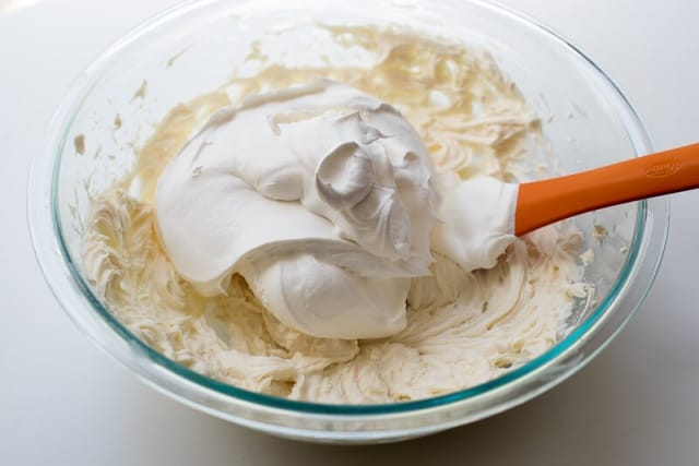 Cream cheese filling in a bowl.