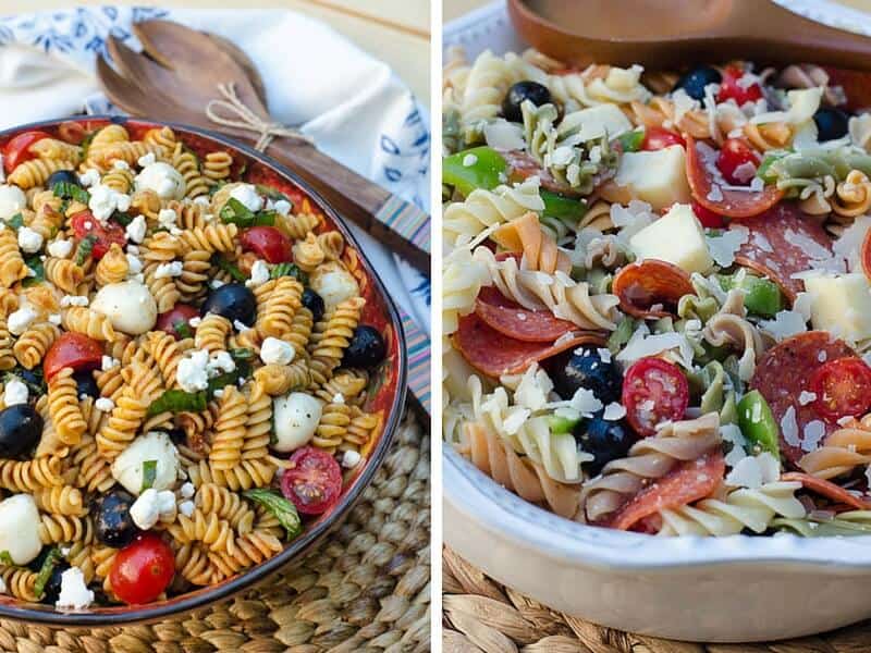 Sun-Dried Tomato Pasta Salad and Pizza Pasta Salad.