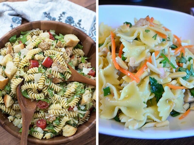 Chicken Caesar Pasta Salad and Asian Pasta Salad.