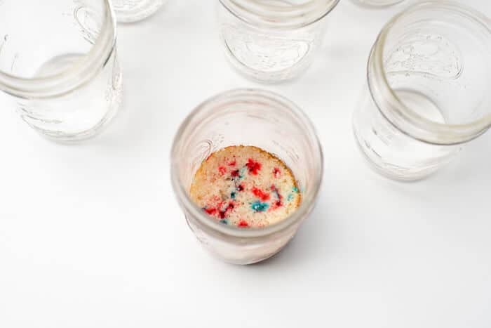 Patriotic Funfetti Mason Jar Cupcakes